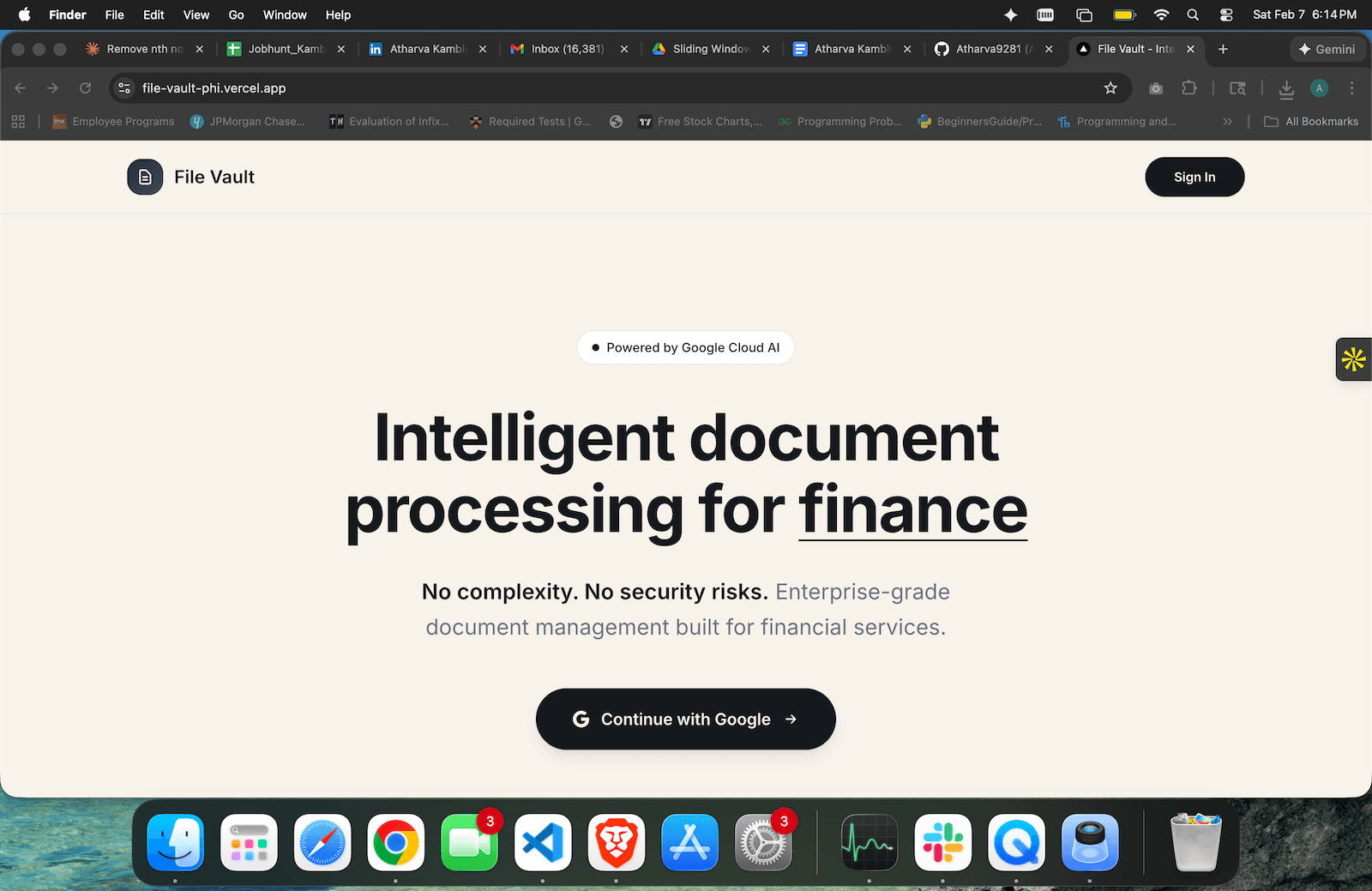 File Vault - Upload Interface