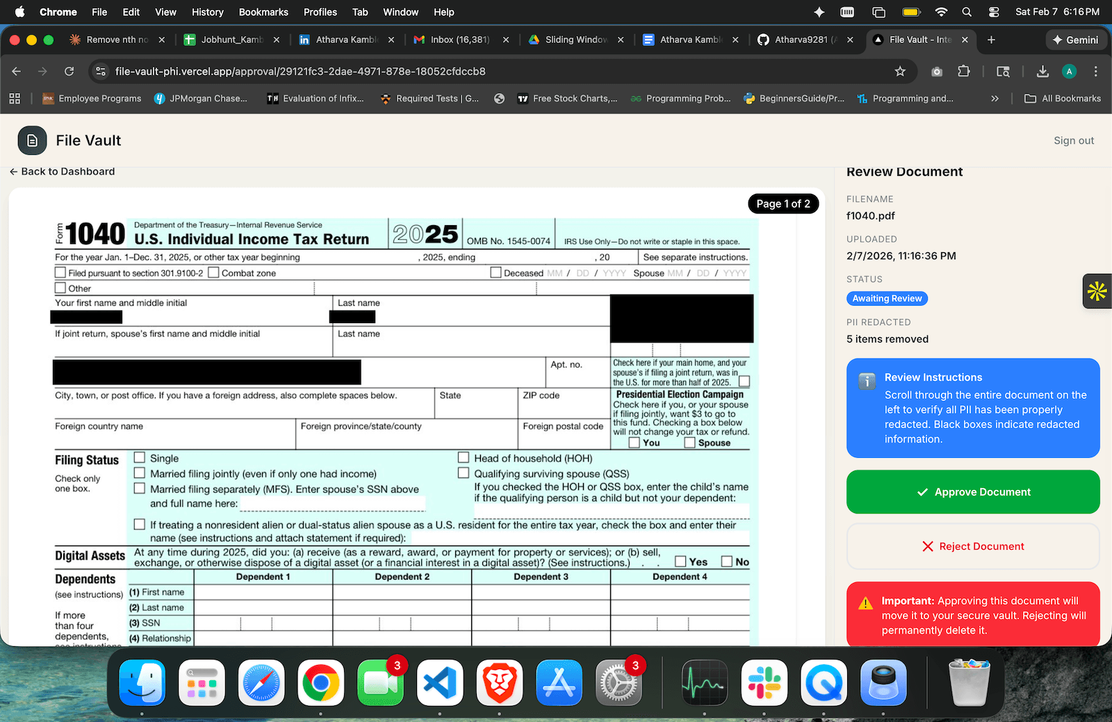 File Vault - PII Detection Dashboard