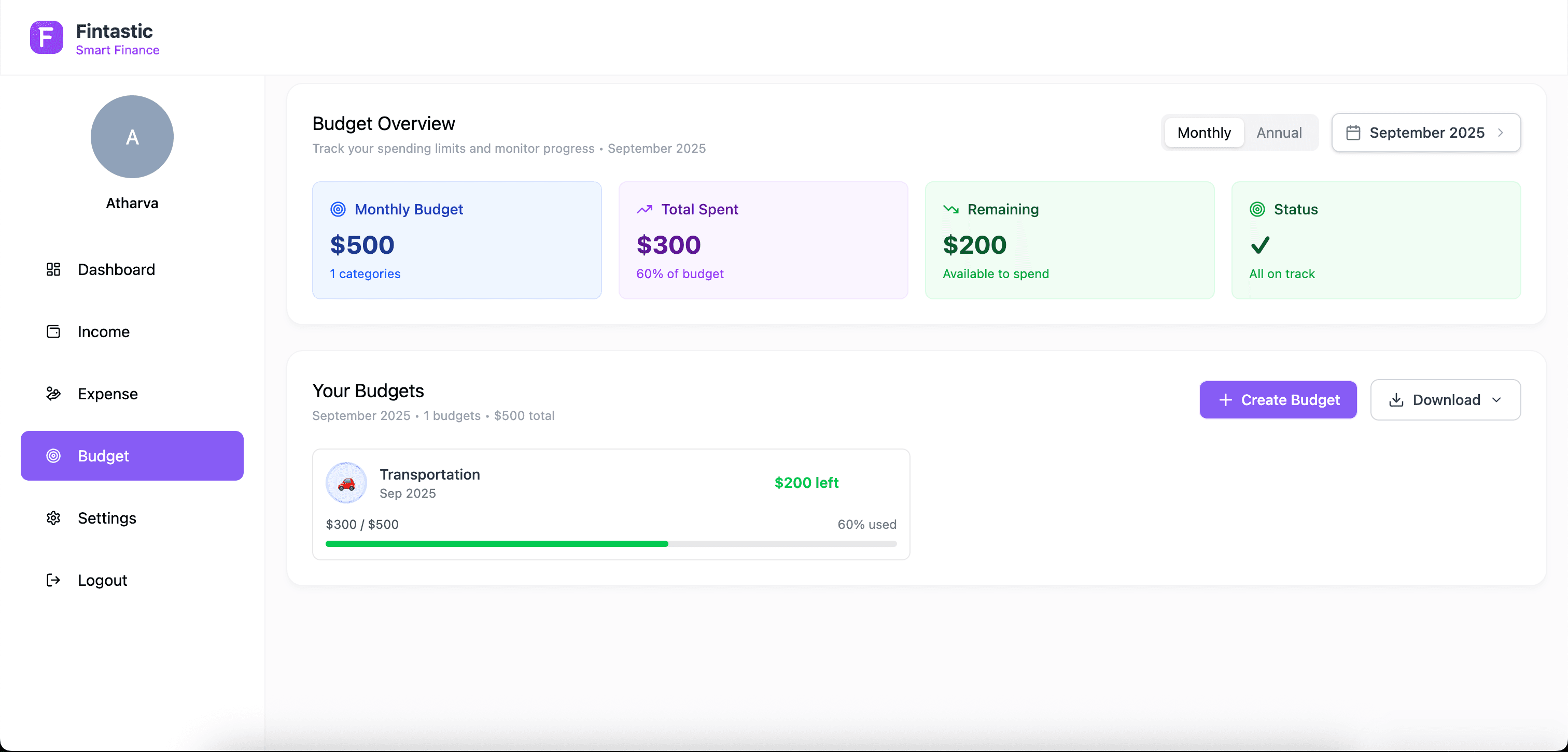 Budget Planning & Progress Tracking