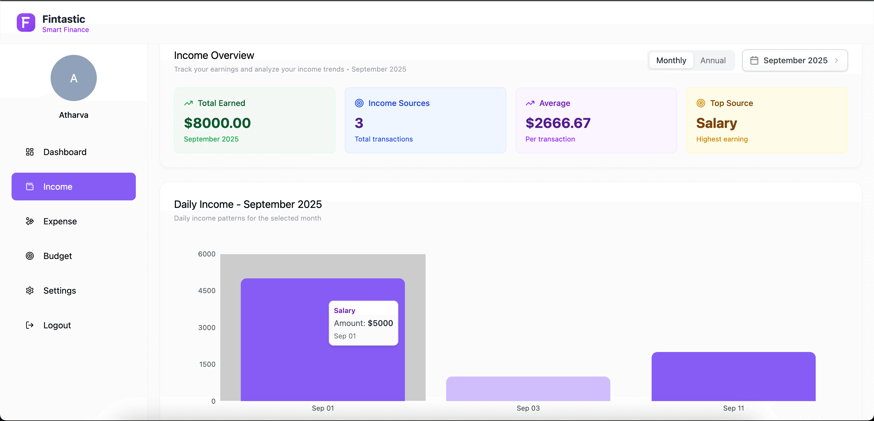 Income Tracking & Management