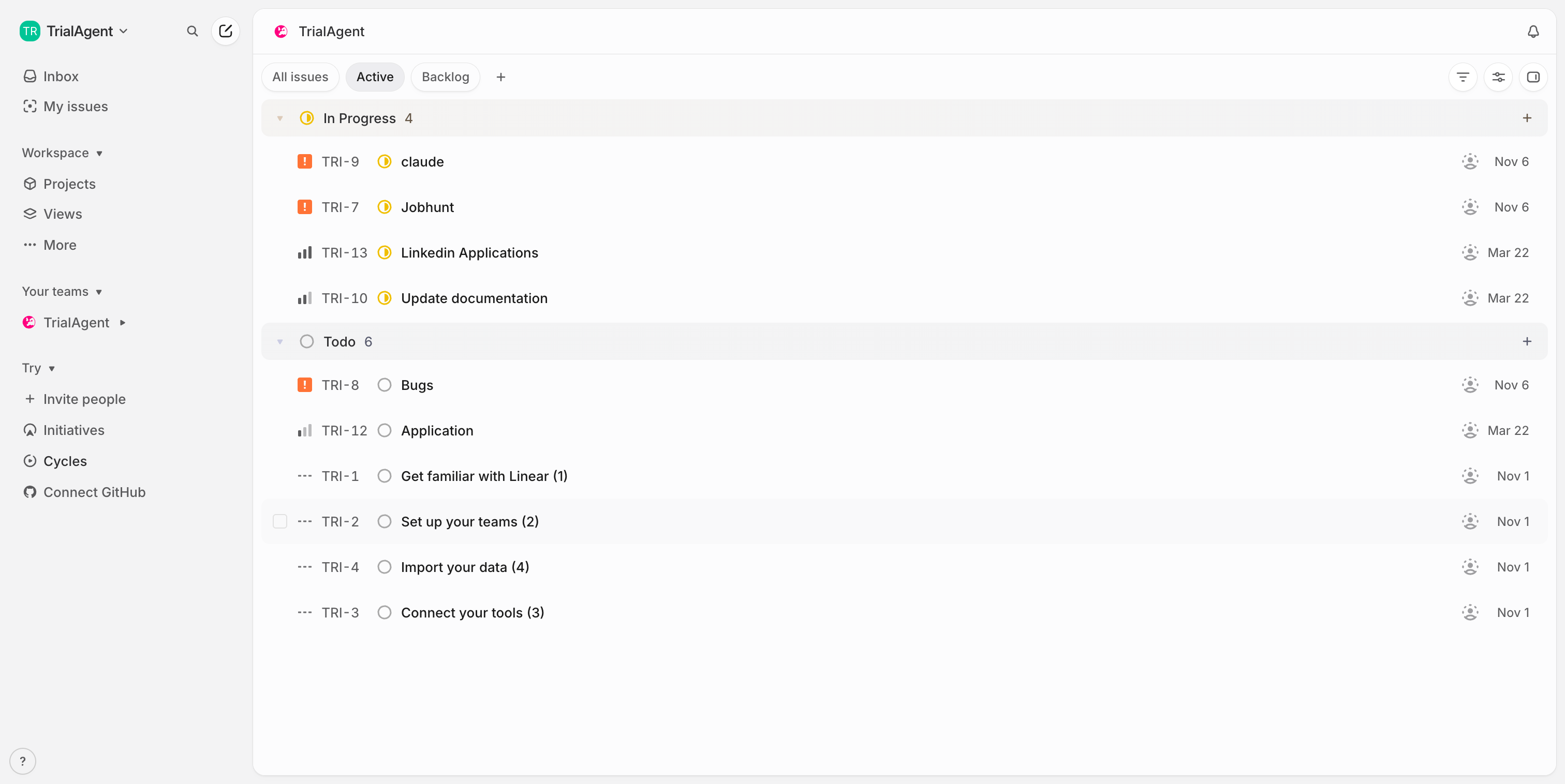 Step 1 — Navigate to Projects page