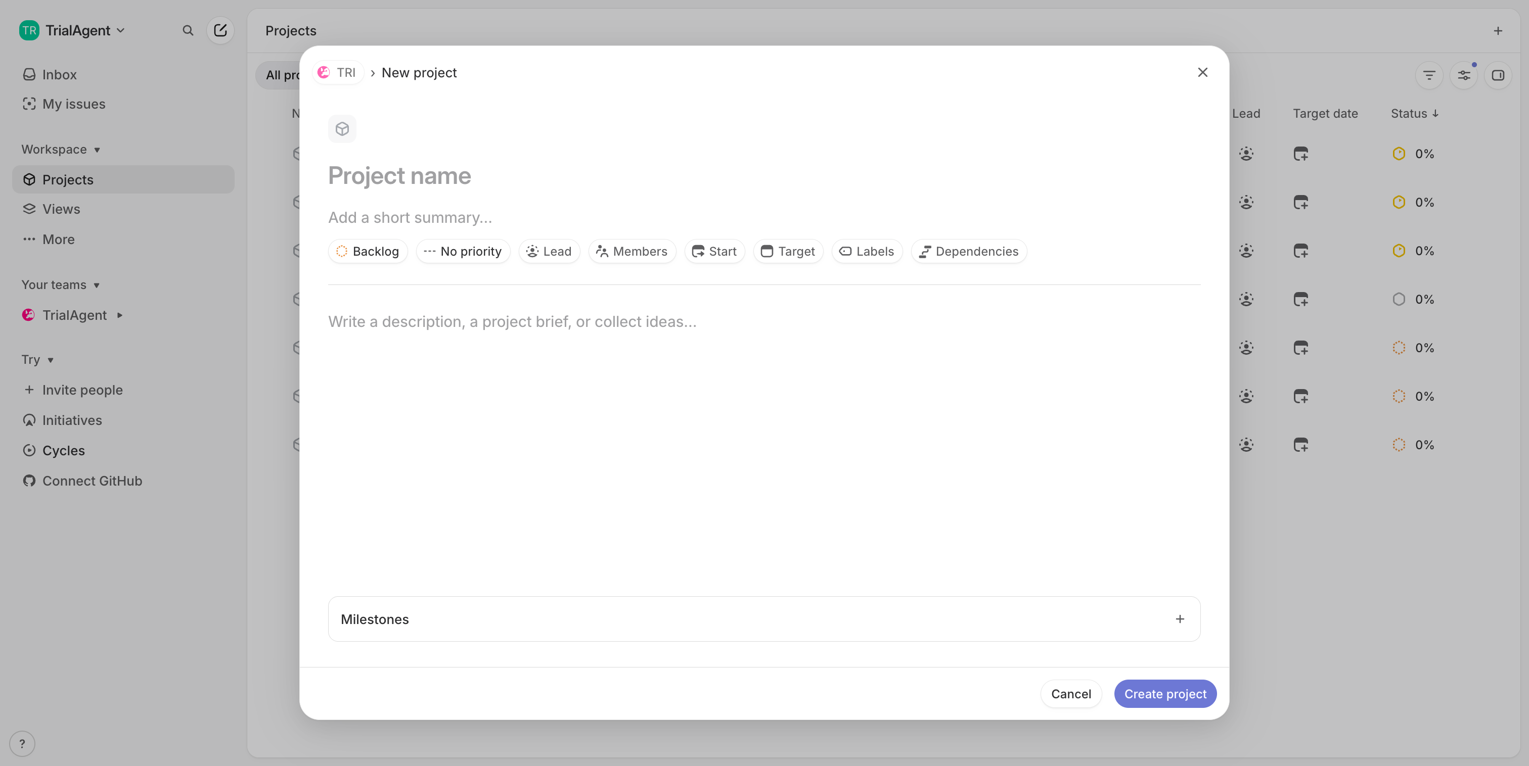 Step 3 — Type project name: Backend API