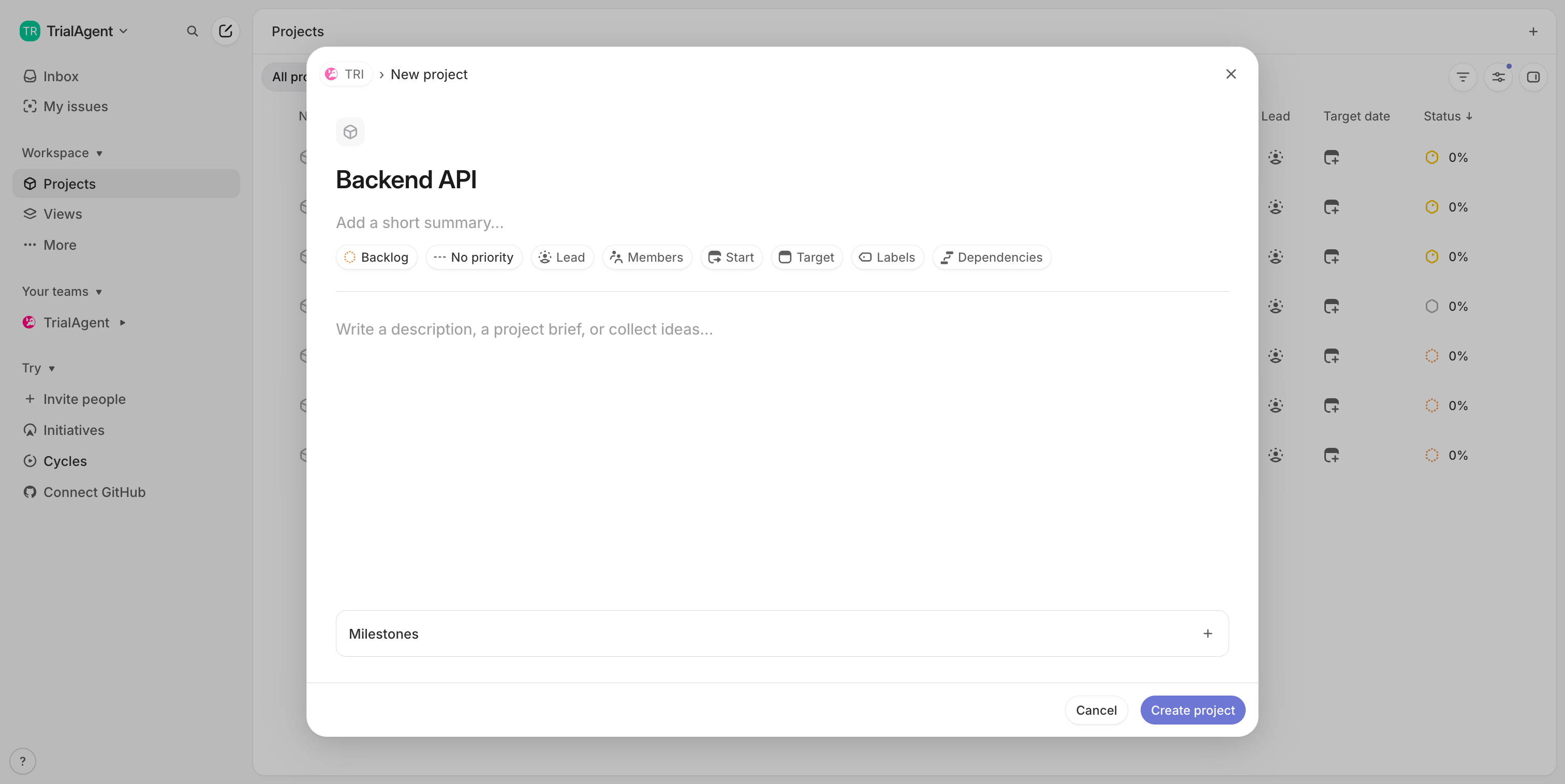 Step 4 — Open status dropdown